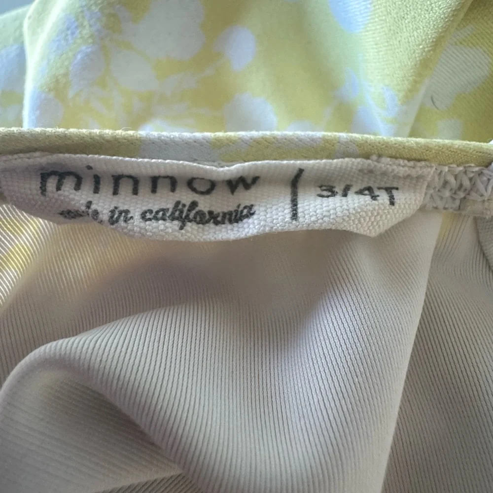 MINNOW Girls Citron Blossom Rashguard One Piece sz 3/4 - Picture 4 of 11